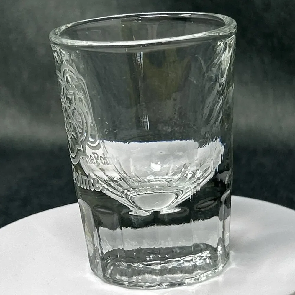 Libbey The Pointe Etched Shot Glass Heavy Base Fluted Bottom Barware 2